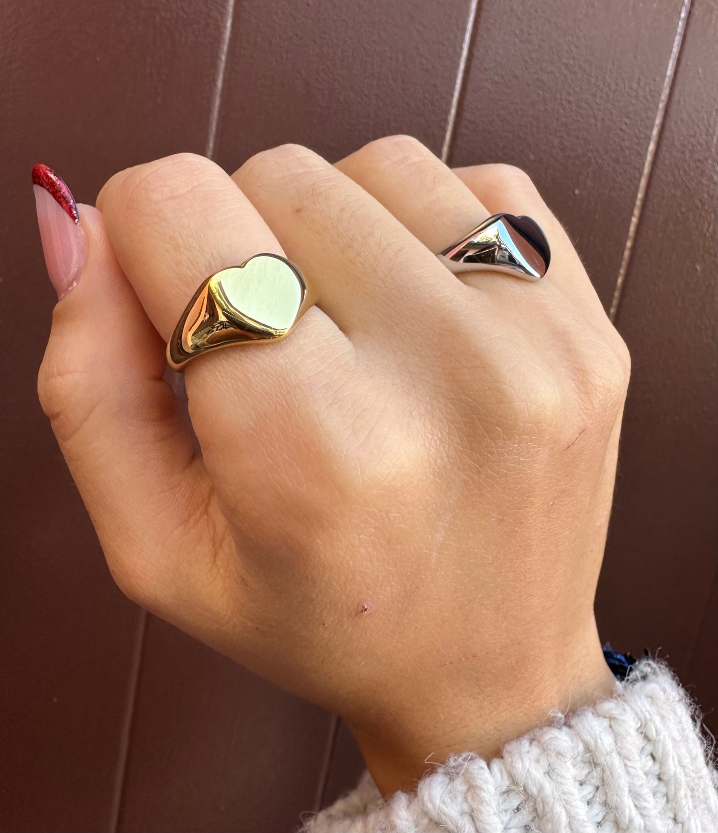 Anello chevalier a cuore