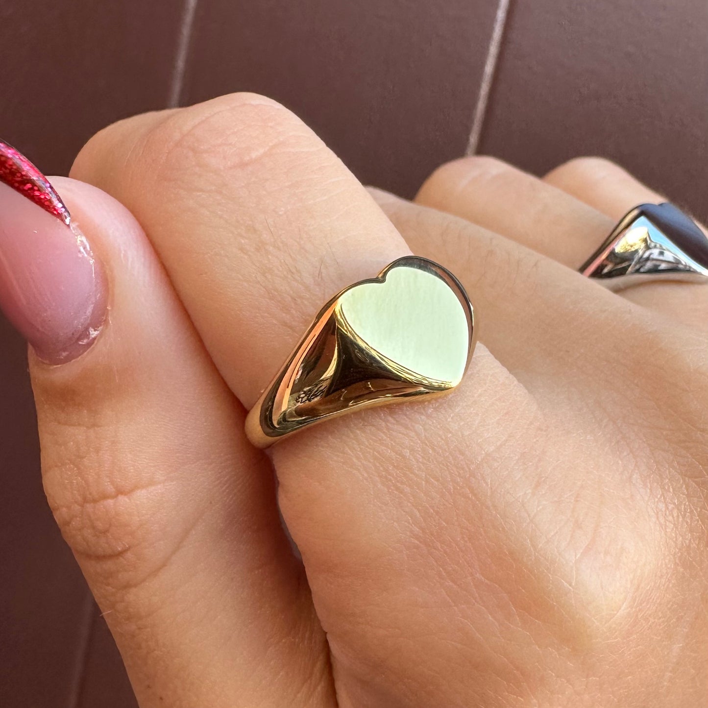 Anello chevalier a cuore