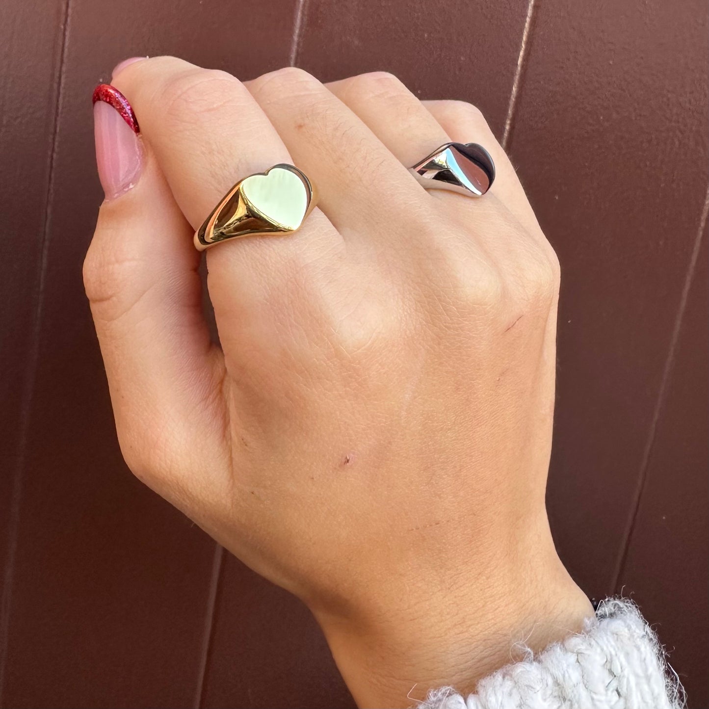 Anello chevalier a cuore