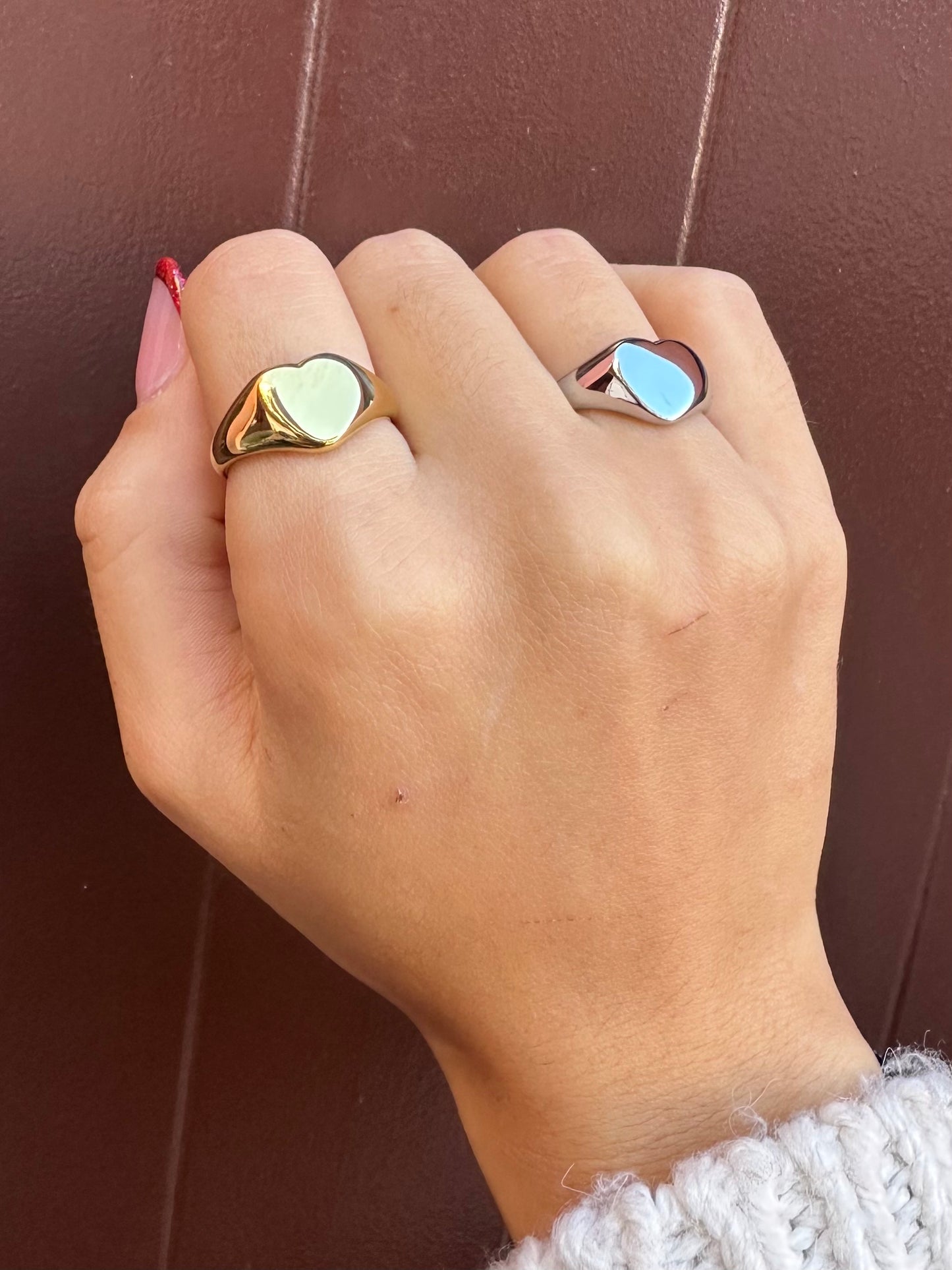 Anello chevalier a cuore