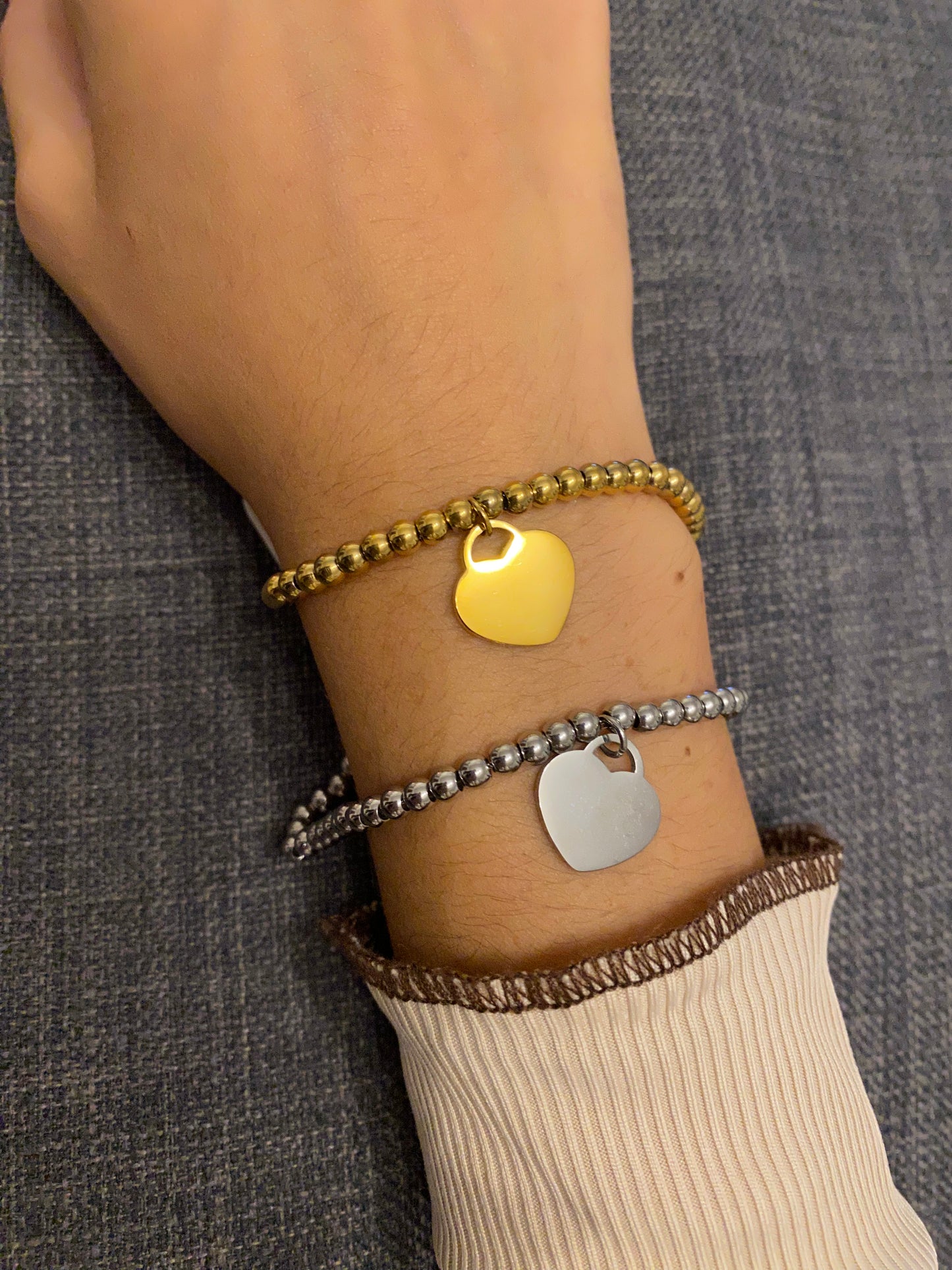 Bracciale a pallini con cuoricino