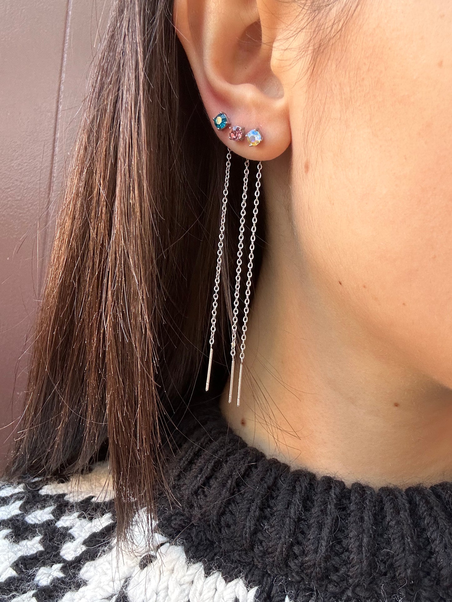 Mono-orecchini Niddle zircone