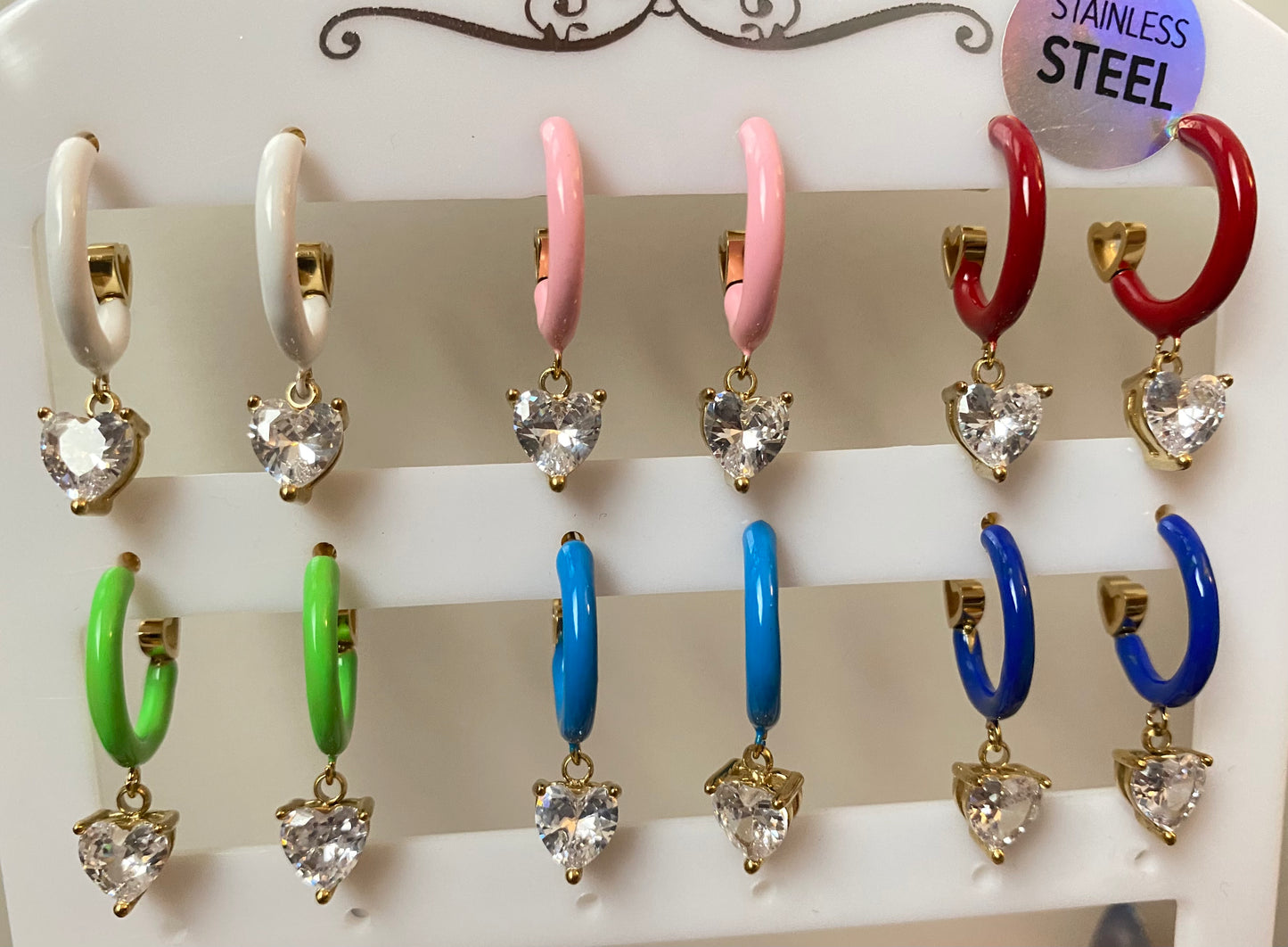 Mono-orecchini Summer con cuoricino pendente