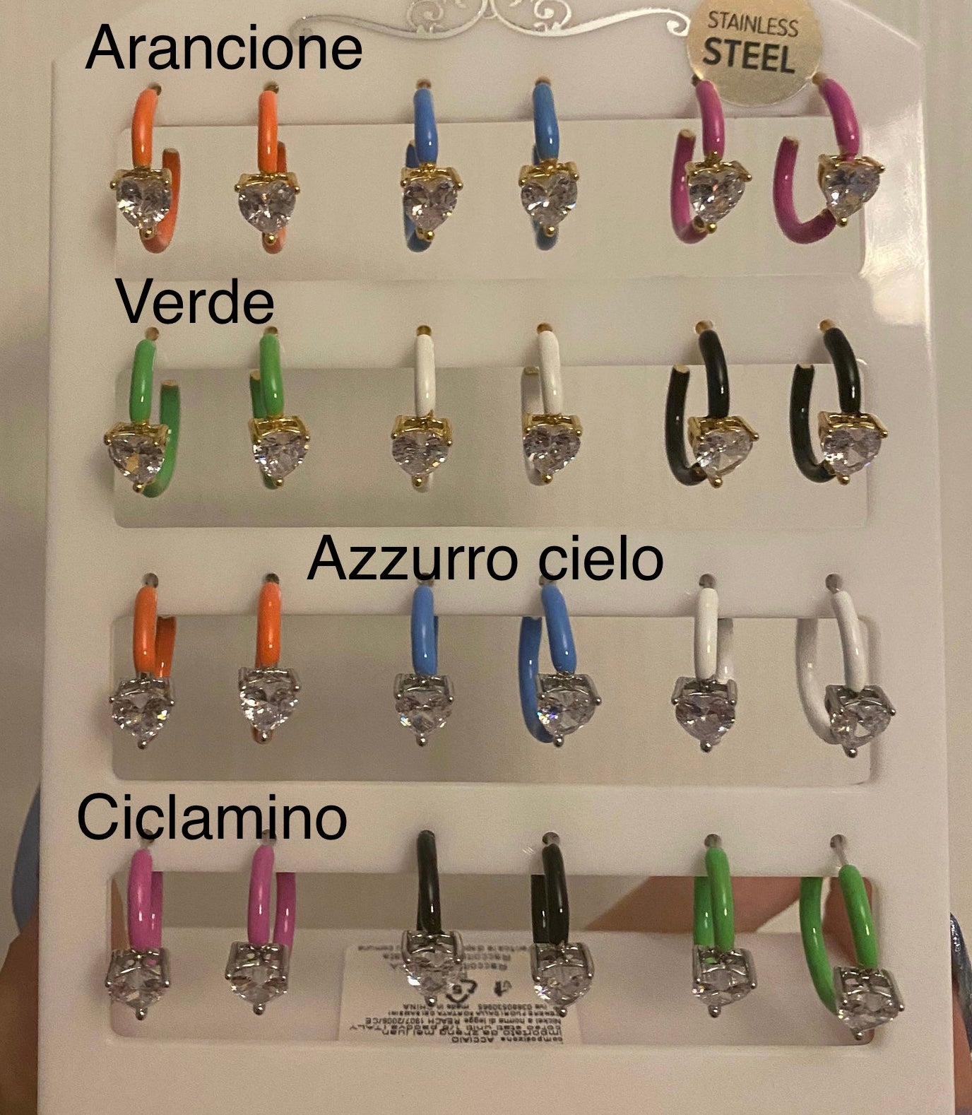 Mono-orecchini Summer smaltati