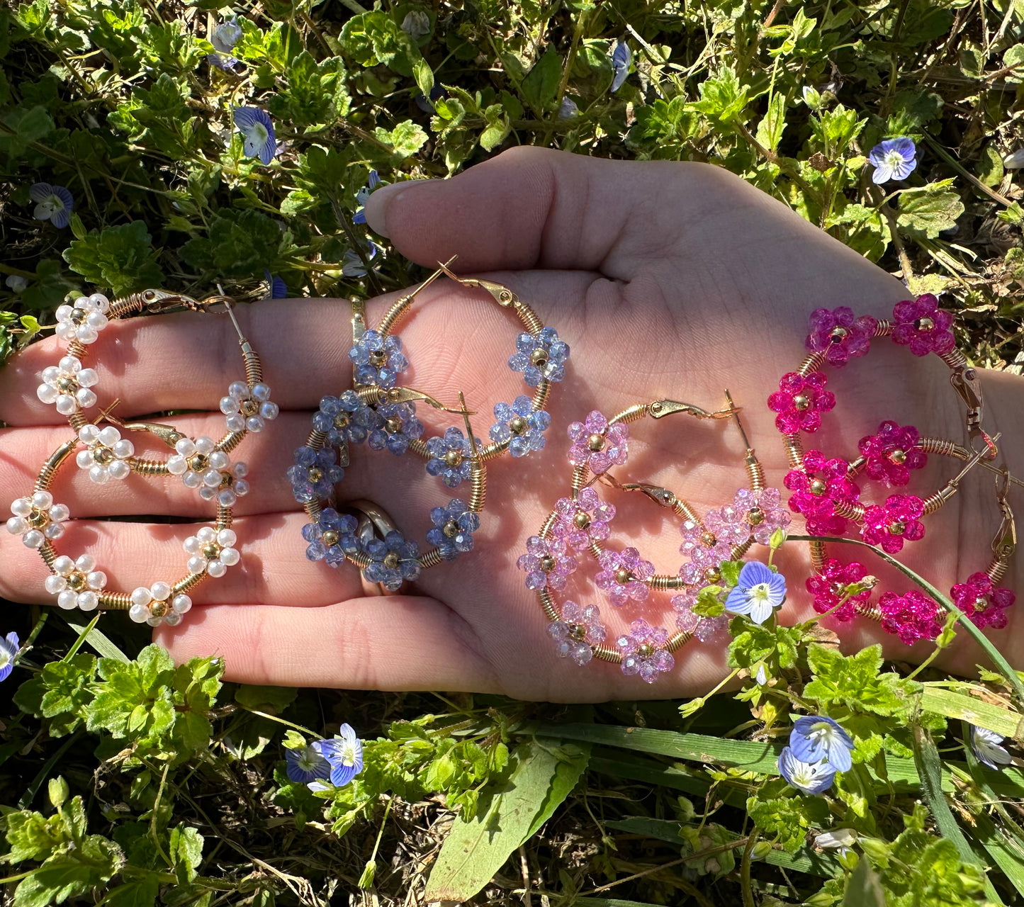 Orecchini Daisy a cerchio