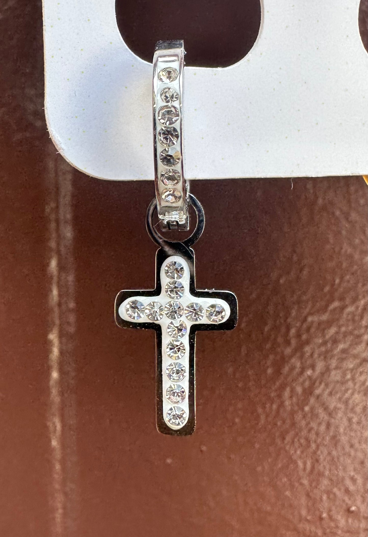 Mono-orecchini Croce strass
