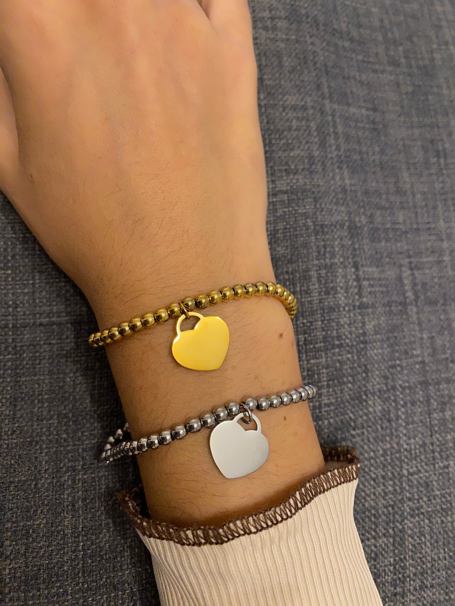 Bracciale a pallini con cuoricino