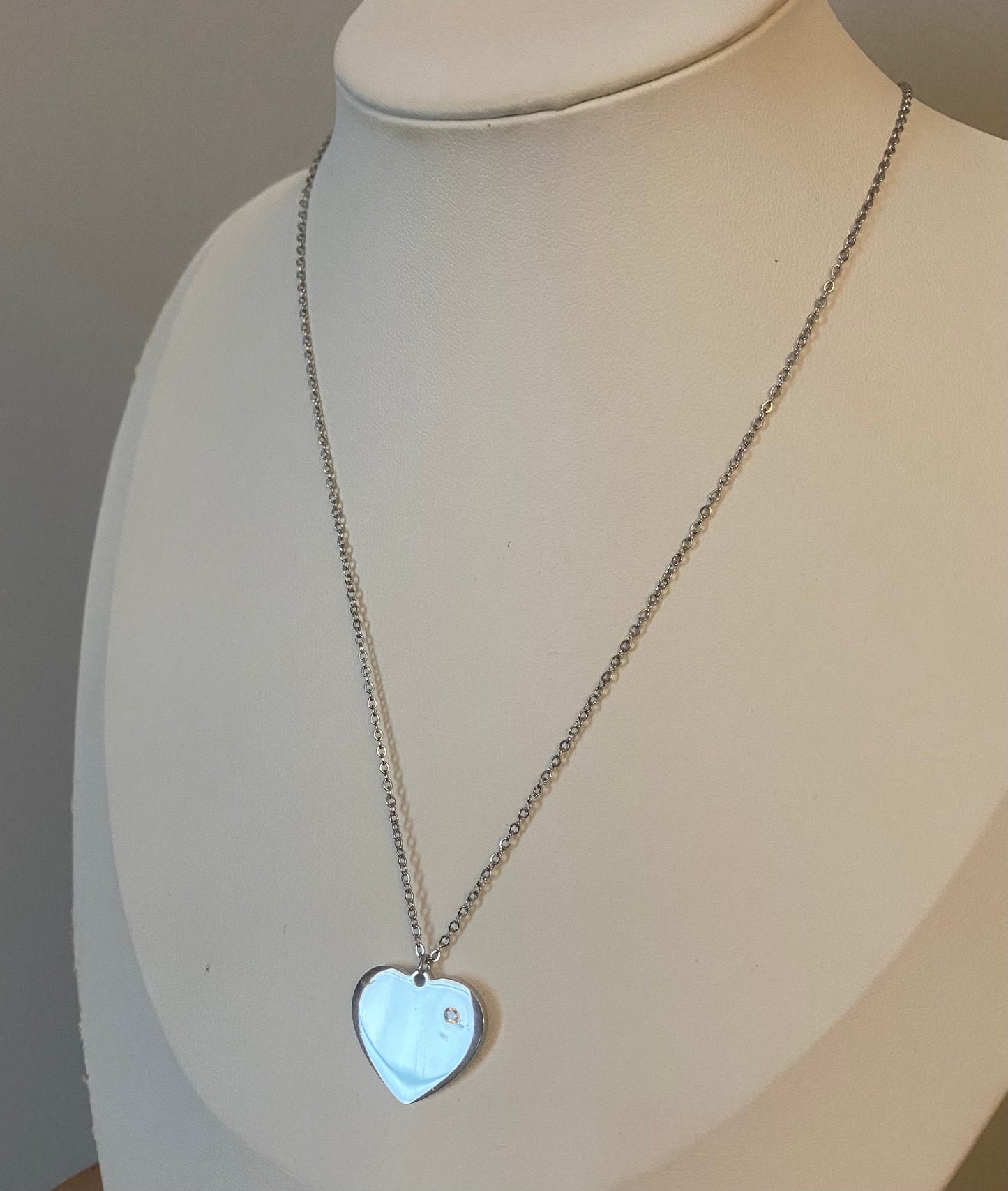 Collana con cuore con brillantino