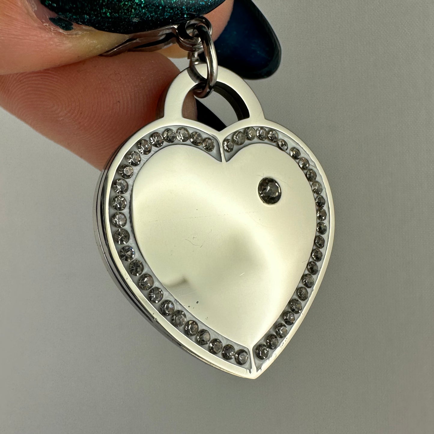 Ciondolo cuore con strass