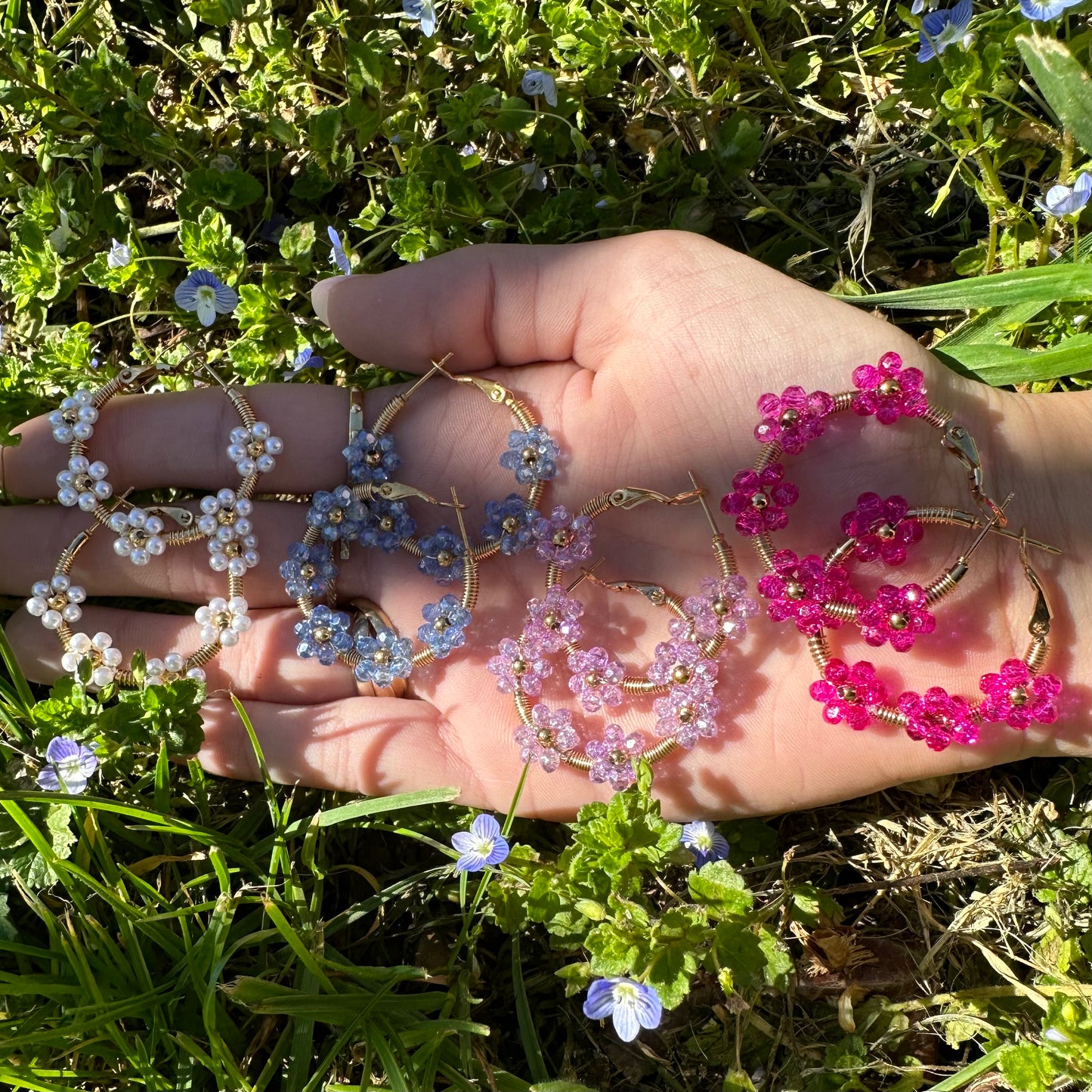 Orecchini Daisy a cerchio
