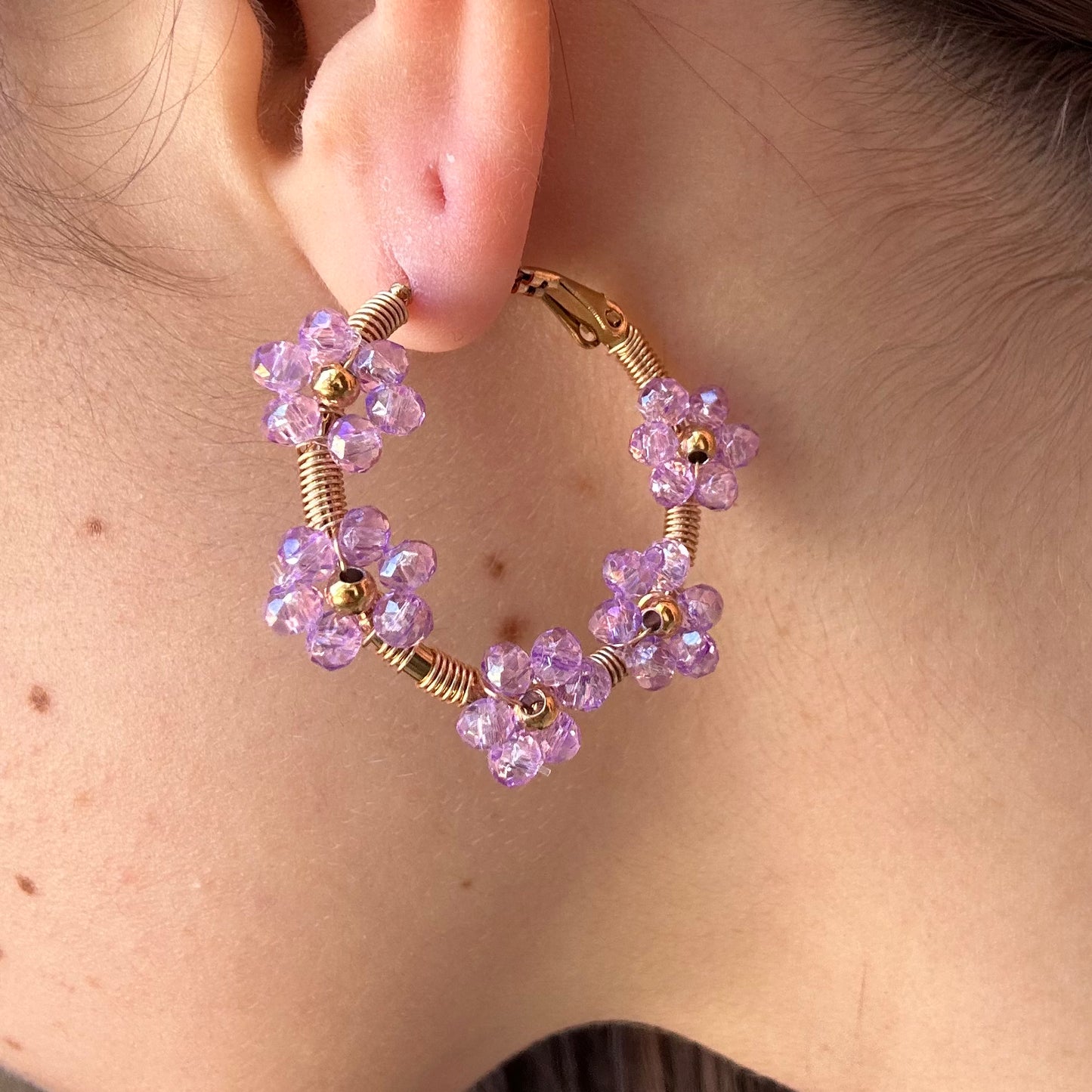Orecchini Daisy a cerchio