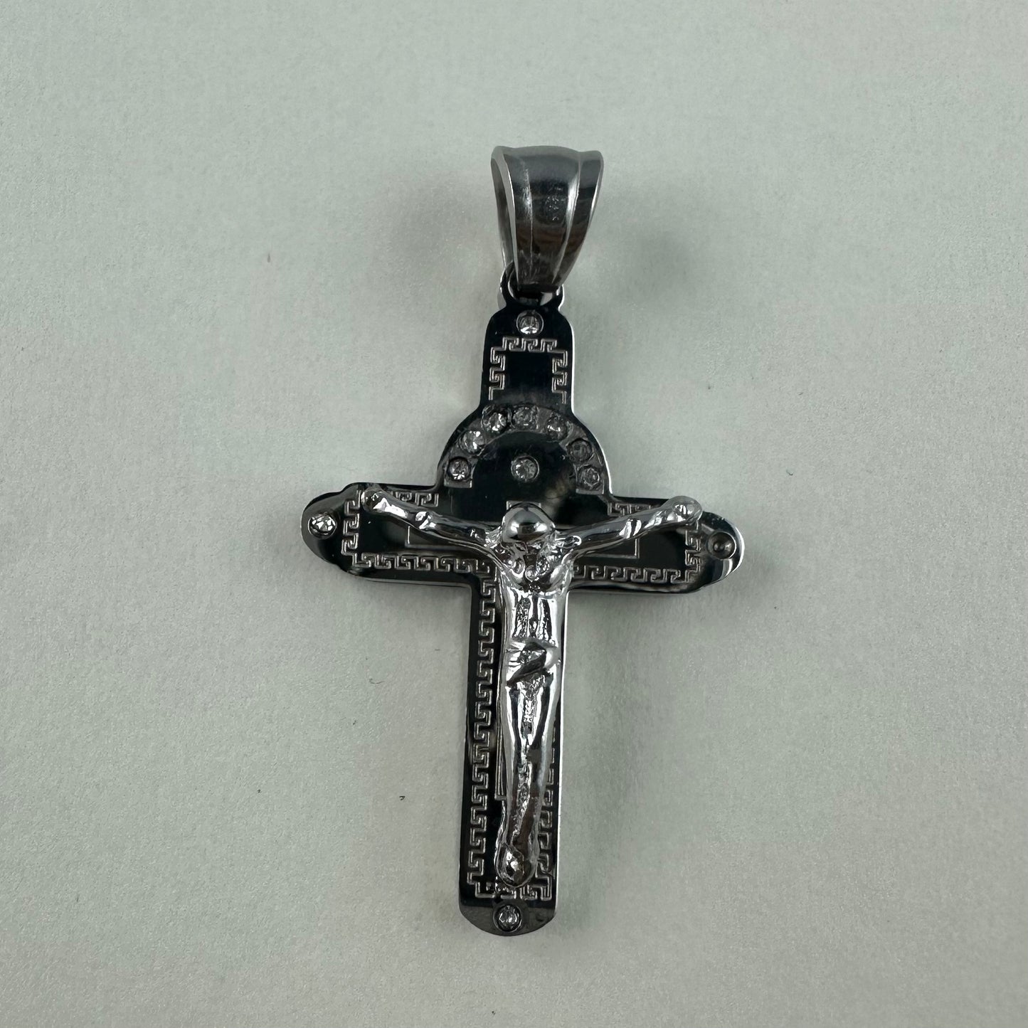 Ciondolo Christus con brillantini