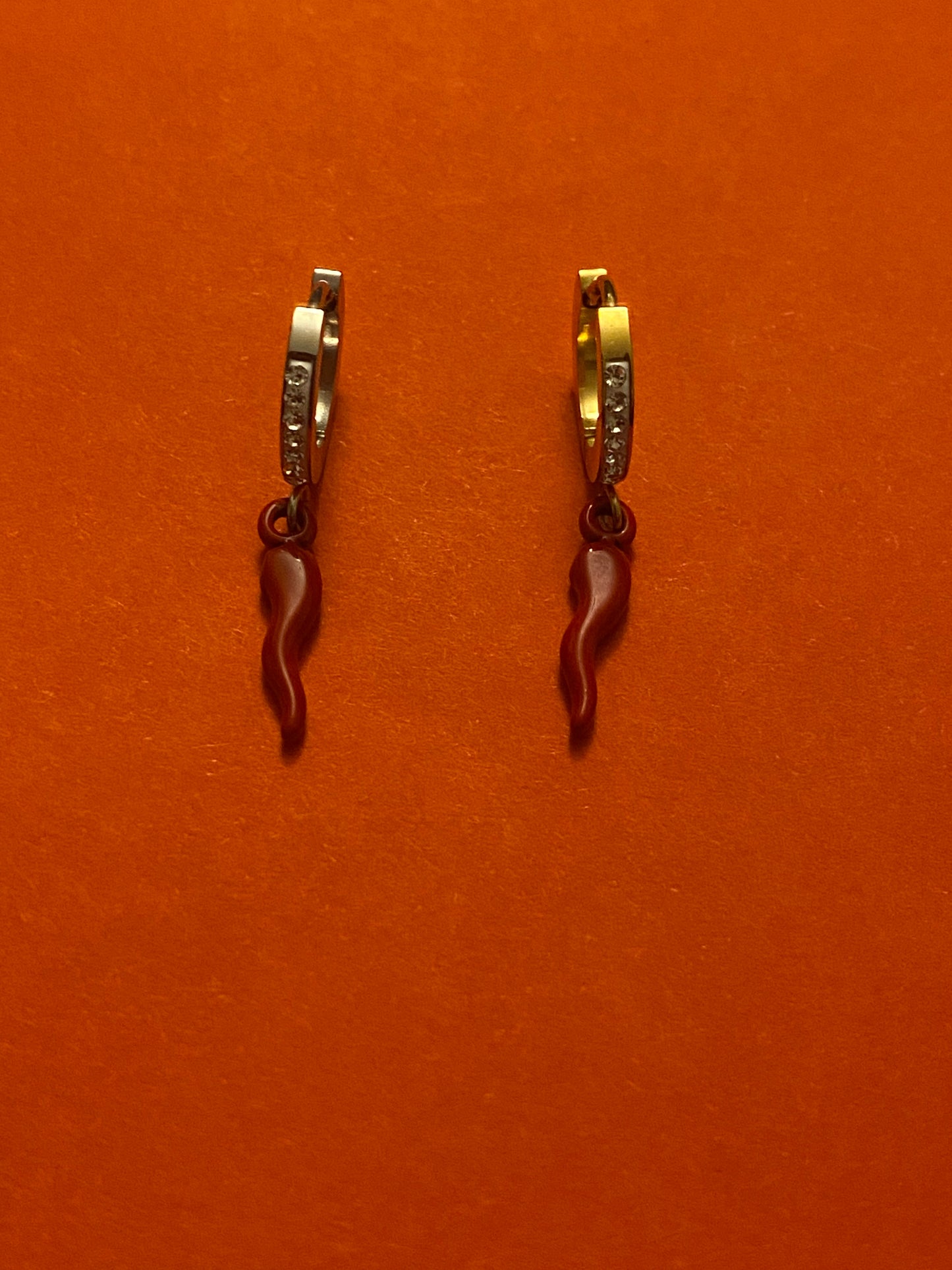 Mono-orecchini Peperoncino strass