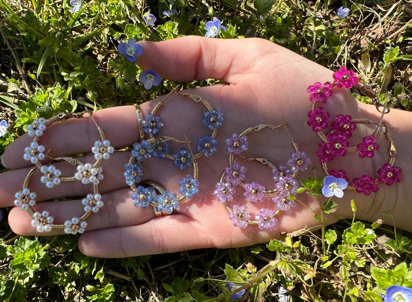 Orecchini Daisy a cerchio