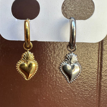 Mono-orecchini Cuore sacro mini