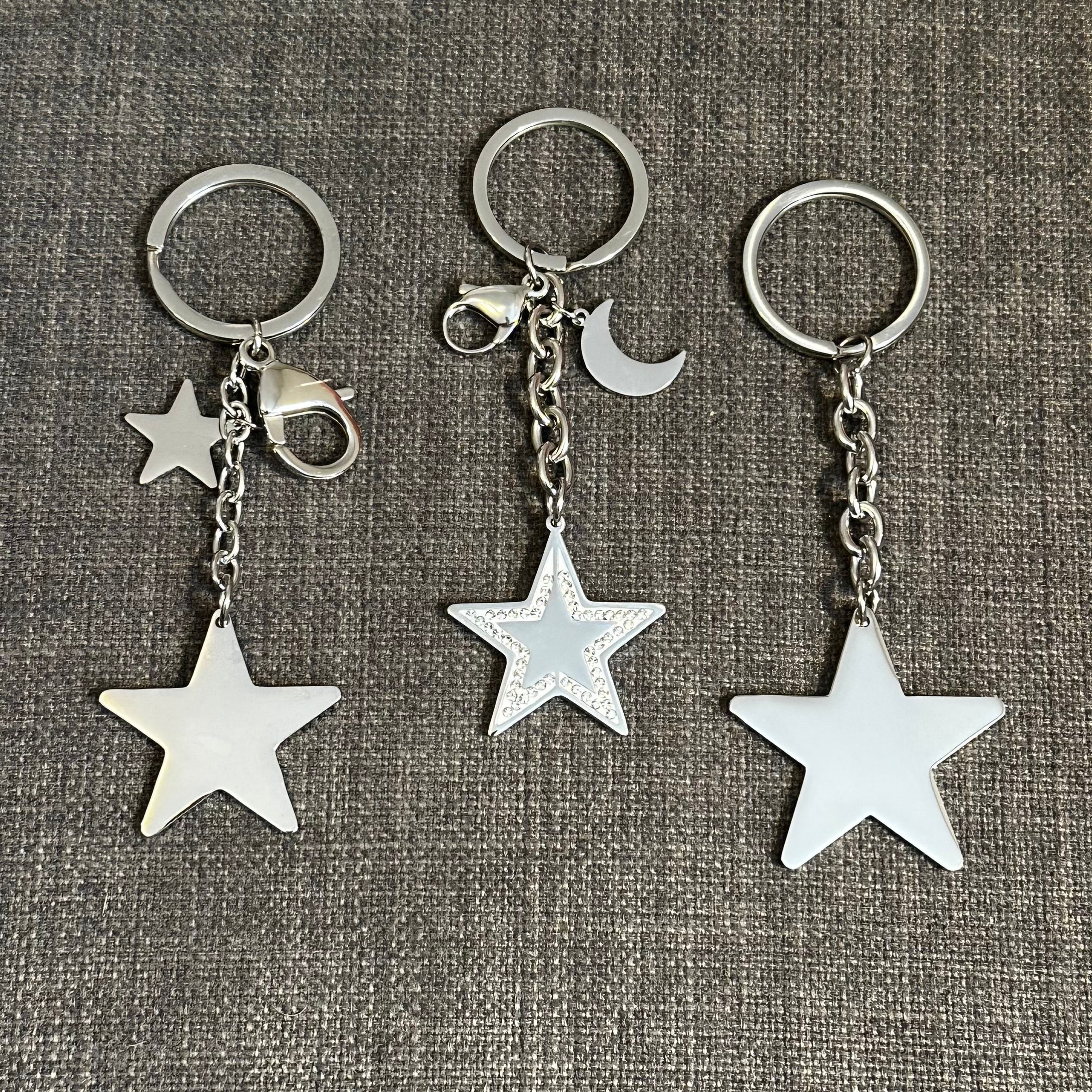 Portachiavi A Stella In Acciaio Inox Con Moschettone – Gancio Per Chiavi E Portafoglio – Accessorio Unisex