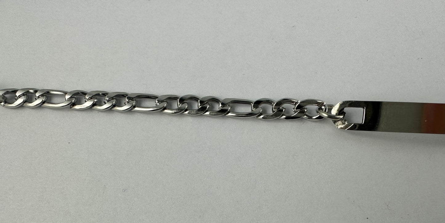 Bracciale Figaro Piastrina