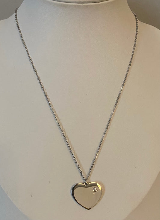 Collana con cuore con brillantino