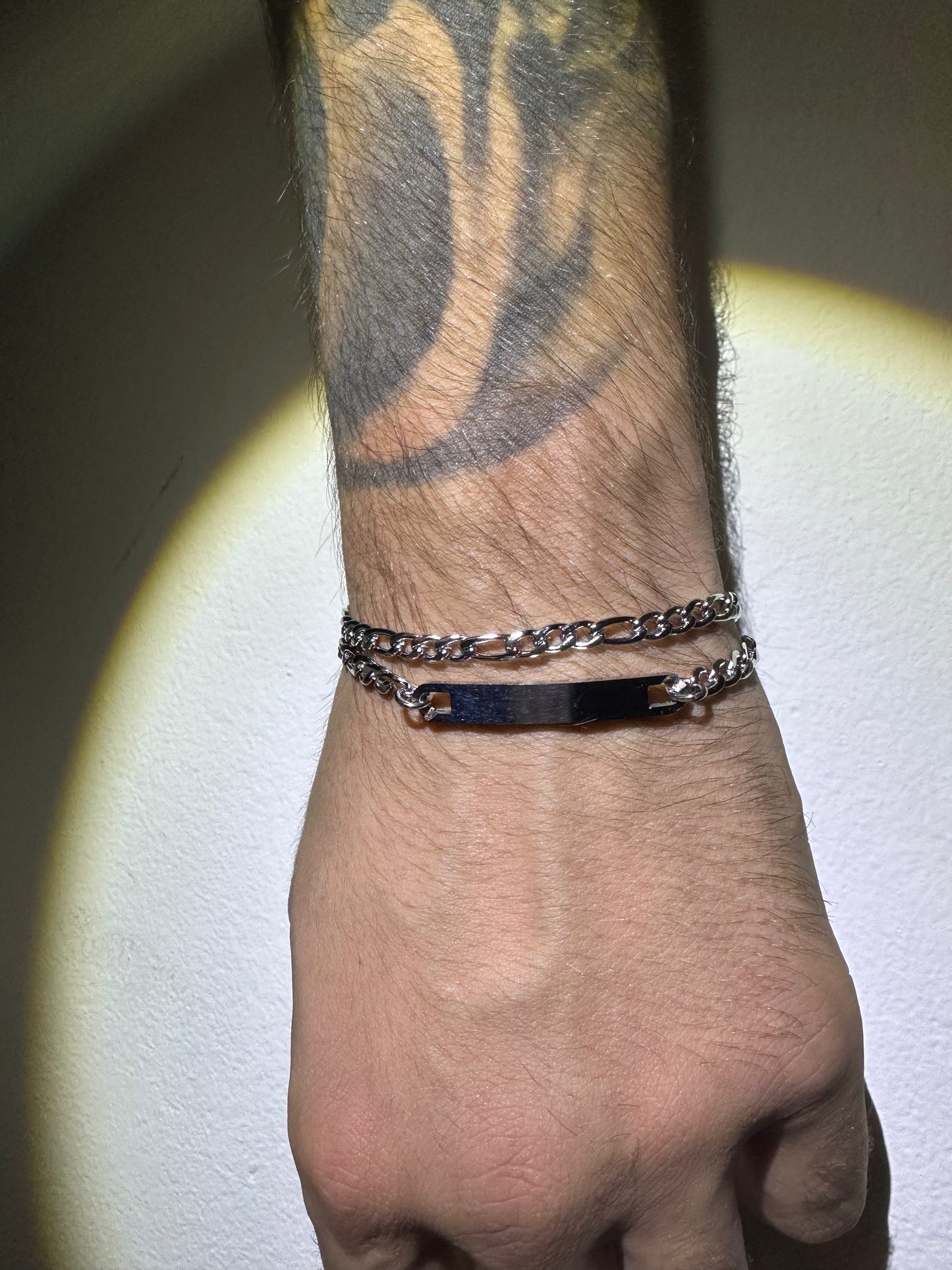 Bracciale Figaro Piastrina