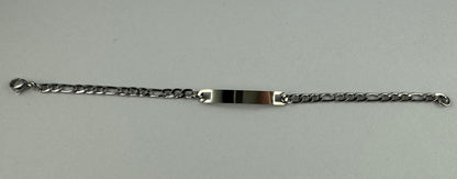 Bracciale Figaro Piastrina