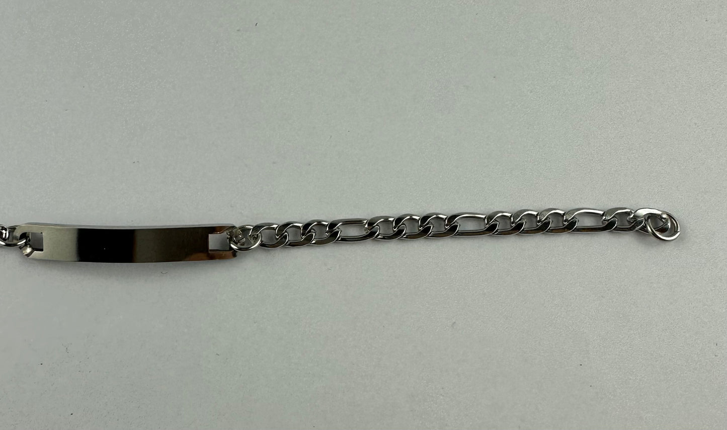 Bracciale Figaro Piastrina
