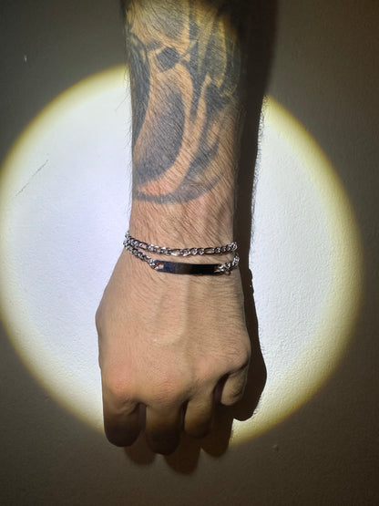 Bracciale Figaro Piastrina