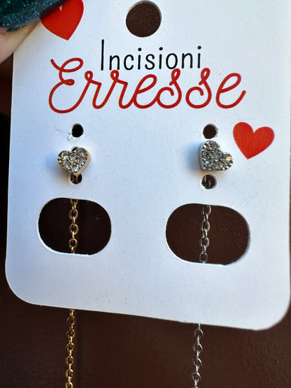 Mono-orecchini Niddle cuore (5 modelli)