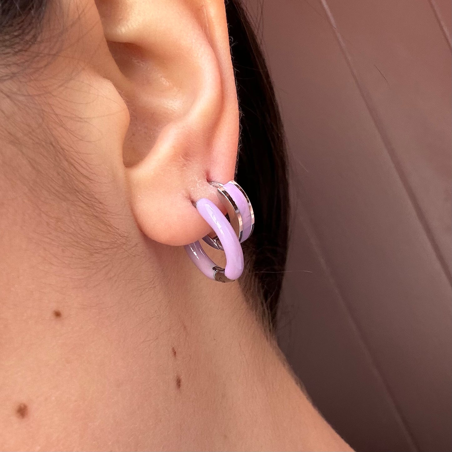Mono-orecchini Pastel Hoops